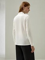 Women's Classic Pearl Button Silk Shirt