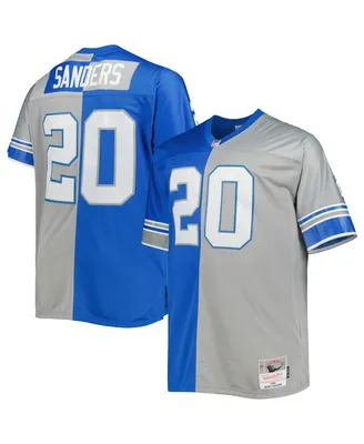 Men's Mitchell & Ness Barry Sanders Blue, Silver Detroit Lions Big and Tall Split Legacy Retired Player Replica Jersey
