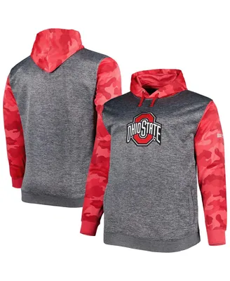 Men's Charcoal Ohio State Buckeyes Big and Tall Camo Pullover Hoodie