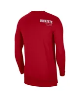 Men's Nike Scarlet Ohio State Buckeyes 2022 Coach Performance Long Sleeve V-Neck T-shirt