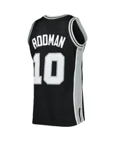 Men's Mitchell & Ness Dennis Rodman Black San Antonio Spurs 1993-94 Hardwood Classics Swingman Jersey