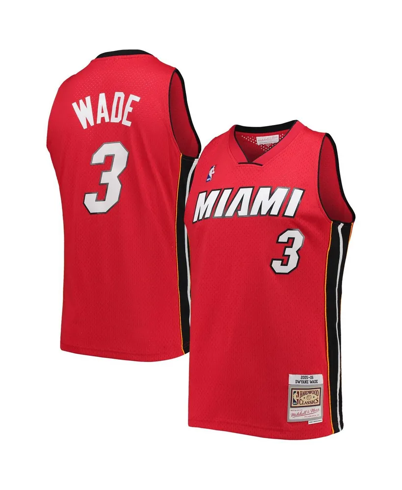 Men's Mitchell & Ness Dwyane Wade Red Miami Heat Big and Tall Hardwood Classics 2005-06 Swingman Jersey