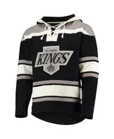 Men's '47 Brand Luc Robitaille Black Los Angeles Kings Retired Player Name and Number Lacer Pullover Hoodie