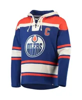 Men's '47 Brand Wayne Gretzky Royal Edmonton Oilers Retired Player Name and Number Lacer Pullover Hoodie