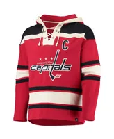 Men's '47 Brand Alexander Ovechkin Red Washington Capitals Player Name and Number Lacer Pullover Hoodie