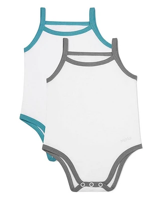 2 Pack Unisex Basic Snap-Bottom Infant Bodysuits - (Asst