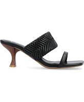 Journee Collection Women's Monyka Woven Double Band Dress Sandals