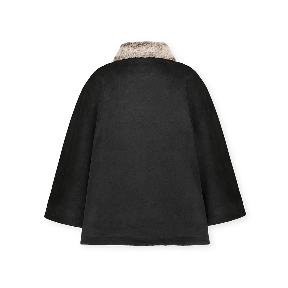Hope & Henry Women's Button Front Cape with Trim