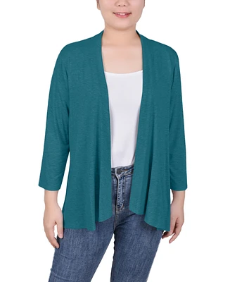 Ny Collection Women's Solid 3/4 Sleeve Cardigan