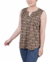 Ny Collection Women's Sleeveless Knit Y-neck Top