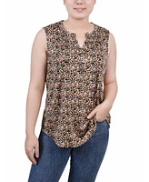 Ny Collection Women's Sleeveless Knit Y-neck Top