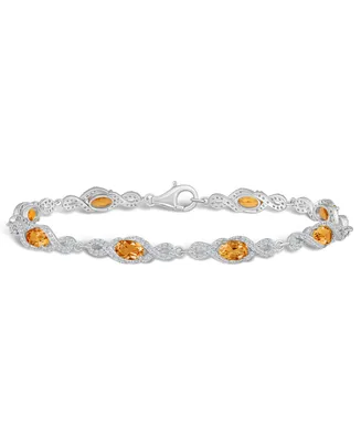 Macy's Citrine and White Topaz Bracelet (3-5/8 ct. t.w and 2 ct. t.w) in Sterling Silver