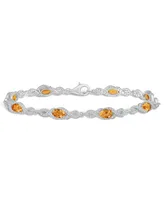 Macy's Citrine and White Topaz Bracelet (3-5/8 ct. t.w and 2 ct. t.w) in Sterling Silver