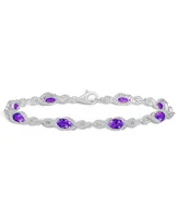 Macy's Amethyst and White Topaz Bracelet (3-5/8 ct. t.w and 2 ct. t.w) in Sterling Silver