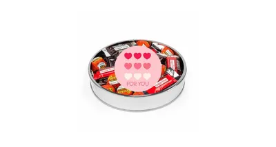 Valentine's Day Sugar Free Chocolate Gift Tin Large Plastic Tin with Sticker and Hershey's Candy & Reese's Mix - Thank You Gift