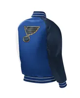 Big Boys and Girls Starter Blue St. Louis Blues Raglan Full-Snap Varsity Jacket