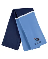 Women's Wear by Erin Andrews Navy Tennessee Titans Colorblock Cuffed Knit Hat with Pom and Scarf Set