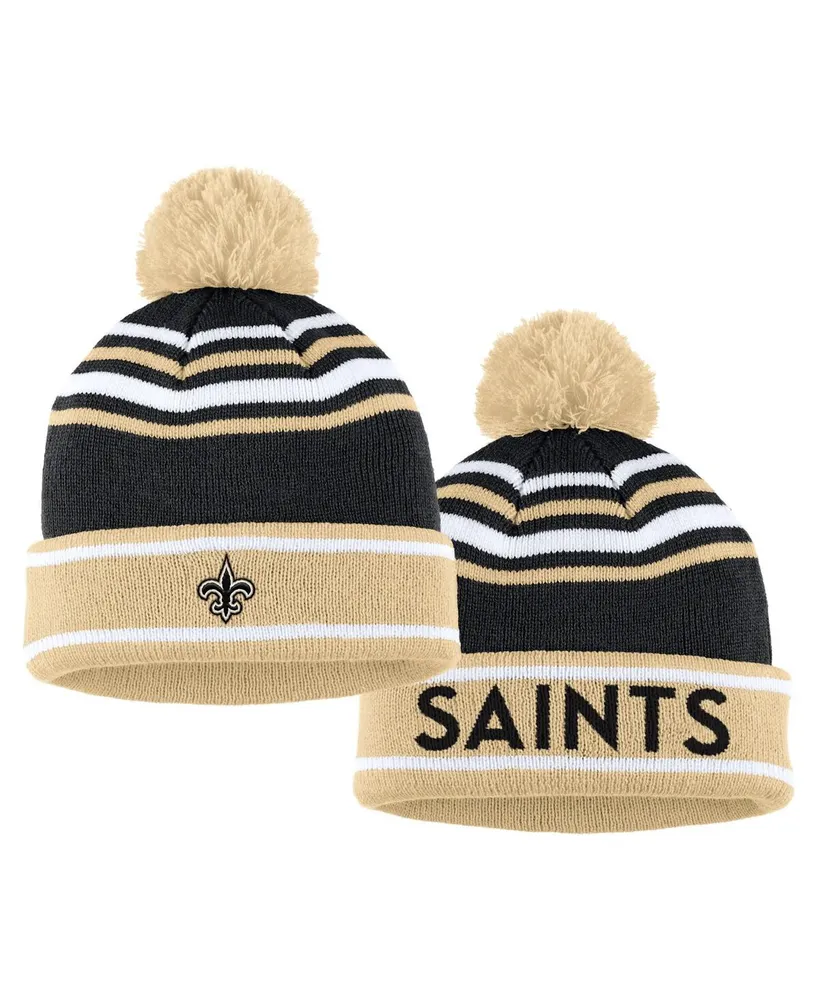 Women's Wear by Erin Andrews Black New Orleans Saints Colorblock Cuffed Knit Hat with Pom and Scarf Set