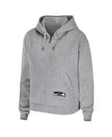 Women's Wear by Erin Andrews Heather Gray Seattle Seahawks Plus Size Full-Zip Hoodie