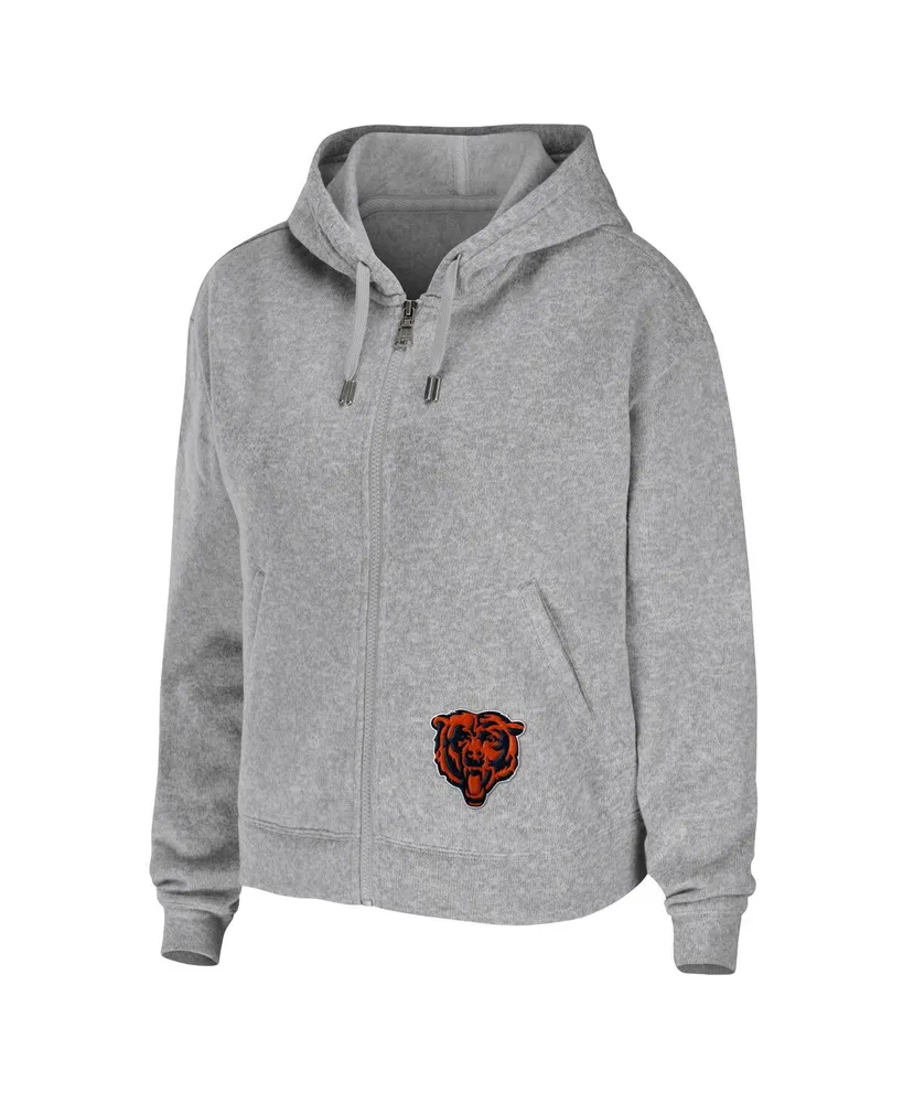 Women's Wear by Erin Andrews Heather Gray Chicago Bears Plus Full-Zip Hoodie