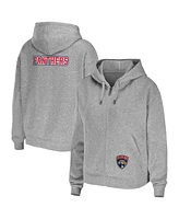 Women's Wear by Erin Andrews Heather Gray Florida Panthers Full-Zip Hoodie