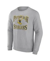 Men's Fanatics Heather Gray Pittsburgh Steelers Playability Pullover Sweatshirt