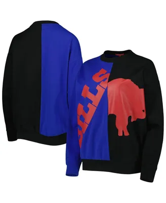 Women's Mitchell & Ness Royal, Black Buffalo Bills Big Face Pullover Sweatshirt