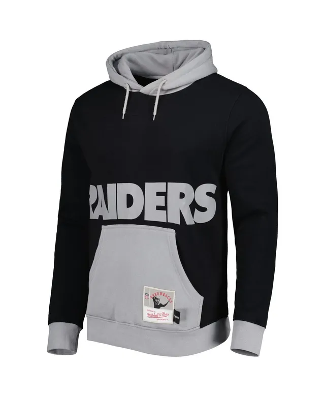 Men's Las Vegas Raiders Mitchell & Ness Black Postgame Short Sleeve Hoodie