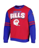 Men's Mitchell & Ness Red Buffalo Bills All Over 2.0 Pullover Sweatshirt