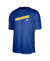 Men's Nike Blue Golden State Warriors Hardwood Classics Pregame Warmup Shooting Performance T-shirt