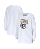 Women's Wear by Erin Andrews White New Orleans Saints Oversized Pullover Sweatshirt