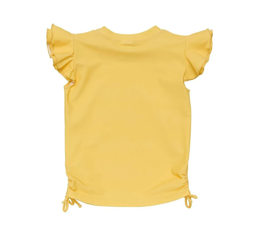 Toddler, Child Girls Marigold Sustainable Flutter Sleeve Rash Top