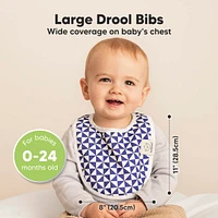 8pk Organic Baby Bibs for Boy, Drool Bib Boys and Girls, Infant Teething