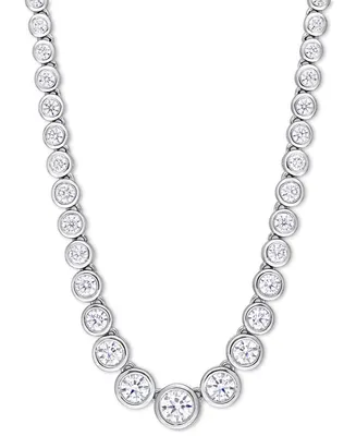 Moissanite Bezel Graduated Collar Necklace (2-3/4 ct. t.w. Diamond Equivalent) in Sterling Silver