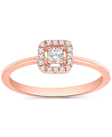 Diamond Square Halo Engagement Ring (1/5 ct. t.w.) 14k White, Yellow or Rose Gold