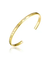 Rachel Glauber Ra 14K Gold Plated Cubic Zirconia Cuff Bracelet