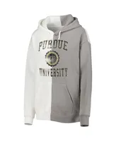 Women's Gameday Couture Gray, White Purdue Boilermakers Split Pullover Hoodie