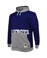 Men's Mitchell & Ness Navy, Silver Dallas Cowboys Big and Tall Face Pullover Hoodie