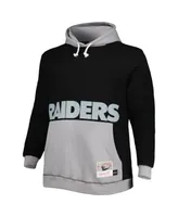 Men's Mitchell & Ness Black, Silver Las Vegas Raiders Big and Tall Face Pullover Hoodie