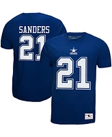 Men's Mitchell & Ness Deion Sanders Royal Dallas Cowboys Retired Player Logo Name and Number T-shirt