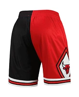 Men's Mitchell & Ness Black, Red Chicago Bulls Hardwood Classics 1997 Split Swingman Shorts