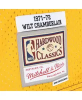 Men's Mitchell & Ness Wilt Chamberlain Purple, Gold Los Angeles Lakers Hardwood Classics 1971-72 Split Swingman Jersey