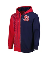 Men's Mitchell & Ness Red, Navy St. Louis Cardinals Fleece Full-Zip Hoodie