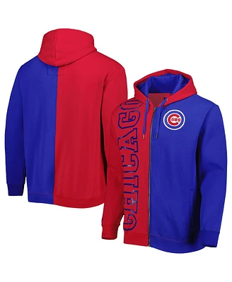 Men's Mitchell & Ness Red, Royal Chicago Cubs Fleece Full-Zip Hoodie
