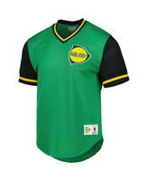 Men's Mitchell & Ness Green La Galaxy Mesh V-Neck T-shirt