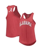 Women's League Collegiate Wear Heather Crimson Alabama Tide Two-Hit Intramural Tri-Blend Scoop Neck Racerback Tank Top