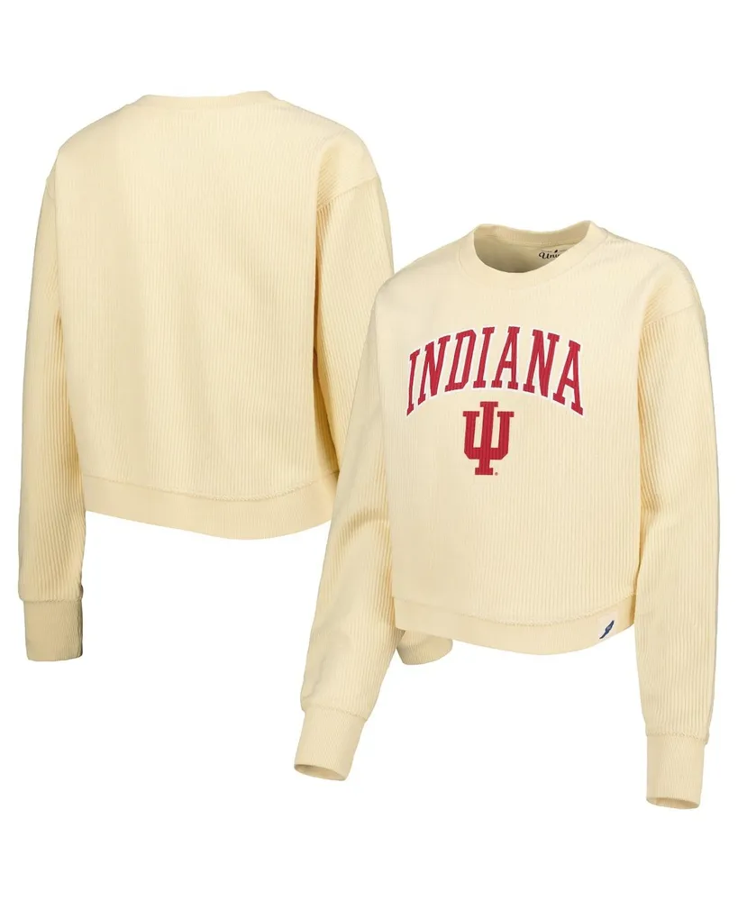 Women's League Collegiate Wear Cream Indiana Hoosiers Classic Campus Corded Timber Sweatshirt