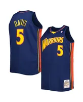 Men's Mitchell & Ness Baron Davis Navy Golden State Warriors Big and Tall Hardwood Classics 2006-07 Swingman Jersey