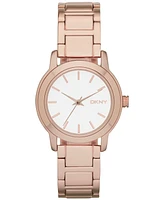 Dkny Women's Tompkins Three-Hand Rose Gold-Tone Watch 32mm