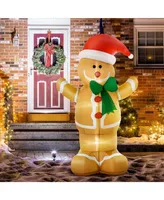 Homcom 6ft Christmas Inflatable Gingerbread Man Holiday Yard Lawn Decoration